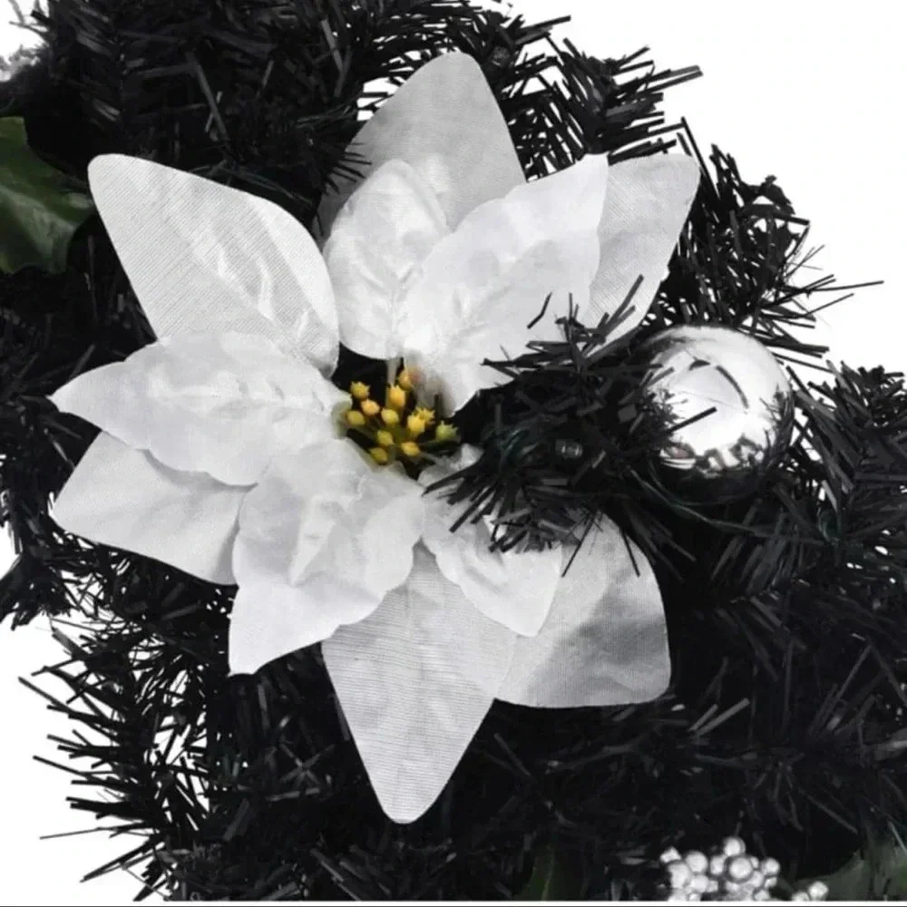 New CHARMMA‎ Christmas Wreath with LED Lights Black 23.6